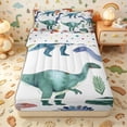 thumbnail image 2 of Erosebridal Watercolor Dinosaur Zipper Full Size Comforter Sets with Fitted Sheet and 2 Pillowcases,Tropical Palm Leaf Secondary Motif Zipper Bedding Set,Teal Ivory,4pcs,Reversible, 2 of 6