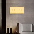 thumbnail image 4 of PinesC Toggle Switch, Imitation Gold Stainless Steel Panel Dual Control Wall Toggle Switch, AC250V, for Bedroom, Living Room, Office, 4 of 4