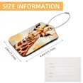 thumbnail image 5 of Giraffe Square PU Leather 2 Pack Travel Tag - Bag Tag - Suitcase Tag with Privacy Cover and Stainless Steel Ring - Suitable for Travel, Backpack, and Handbag, 5 of 7