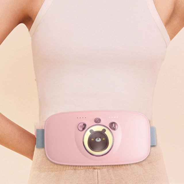 Almohadilla térmica eléctrica para cólicos menstruales, inalámbrica, fácil de usar, práctica y silenciosa, regalo para mujeres y niñas. Almohadilla Rosa