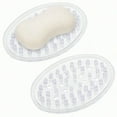 thumbnail image 2 of 2 Pieces Plastic Soap Dish Clear Bar Holder Tray Self Draining Soap Saver with Holes Soap Container for Bathroom Counter Kitchen, 2 of 10