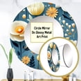 thumbnail image 3 of Designart "Shoreline Biodiversity" Floral Rund Mirror For Wall Decor - Large Blue Round Print Mirror - Round Cottage Mirror - Wall Mounted Round Large Mirror - 36" x 36", 3 of 6