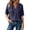 Blue, variant on Summer Tops for Women Hooded V Neck Button Down Drawstring Short Sleeve Casual Loose Knit Blouse Tunic Beach Travel Pullover Navy XXL