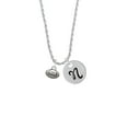thumbnail image 2 of Delight Jewelry Silvertone Mini Football Silvertone Script Initial Disc - N - Charm Necklace, 20"+3", 2 of 4