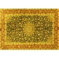 thumbnail image 1 of Ahgly Company Machine Washable Indoor Rectangle Medallion Yellow Traditional Area Rugs, 5' x 8', 1 of 4