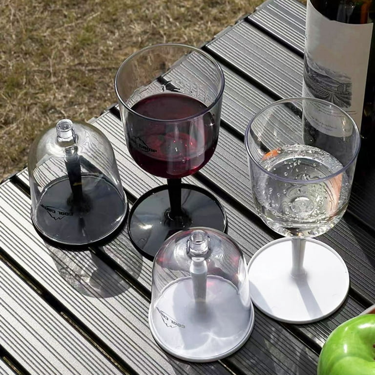 Cogfs 5 Pcs Portable Travel Wine Glass Set Creative Plastic Beer Drink Cup  Champagne