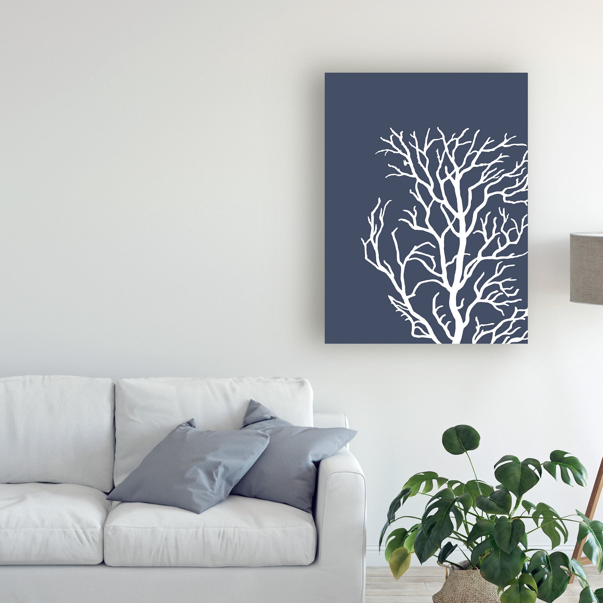 Trademark Fine Art 'Corals White on Indigo Blue c' Canvas Art by Fab Funky
