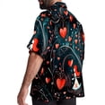 thumbnail image 3 of Valentine's Day Love Men's Poplin Shirt, Casual Short Sleeve Printed Button Down Summer Beach Unisex Shirts, 3 of 6