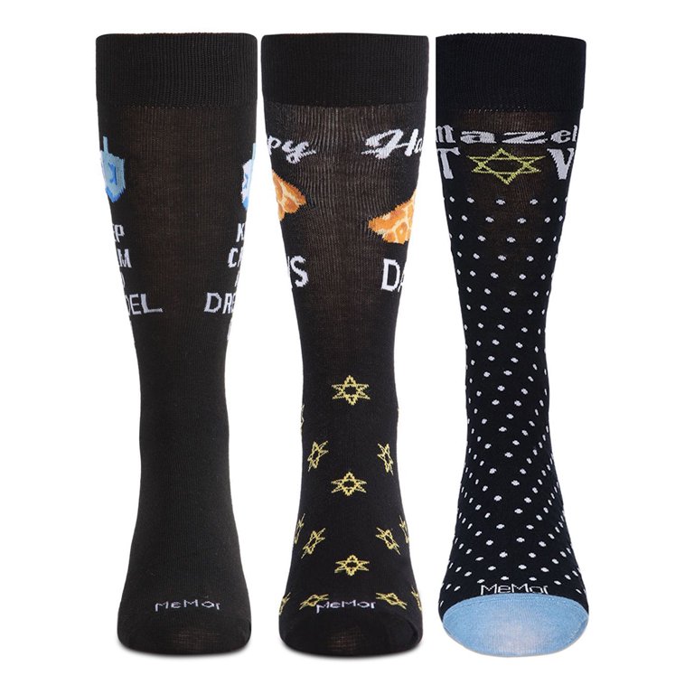 Hanukkah Novelty Crew Socks for Men 3-Pair Pack photo 3
