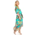 thumbnail image 4 of Sakkas Andreas Women's Maxi Long Sleeve Button Down Floral Ruffle Dress Pockets - 639 - S/M, 4 of 5
