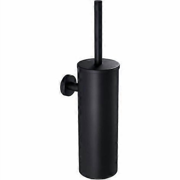 304 Stainless Steel Toilet Brush and Holder Set,Black Chrome Toilet Brush with Holder,Toilet Brush with Black Handle