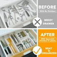 thumbnail image 2 of SpaceAid Bamboo Kitchen Organizer Drawer Dividers, Expandable(17-22 in), 17"L x 0.6"W x 2.6"H, White, 2 of 5