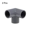 thumbnail image 3 of Conector de tubería en forma de codo de 3 vías Uxcell, grado de mobiliario, tamaño de 3/4 pulgadas, accesorios de esquina en forma de T, gris, 2Pcs, 3 of 3