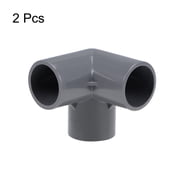 Uxcell 3-Way Elbow Pipe Fitting Furniture Grade 3/4-inch Size Tee Corner Fittings Gray 2Pcs