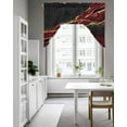 thumbnail image 4 of Red Marble Kitchen Curtains Swag Valance for Windows/Bathroom/Cafe, Gold Abstract Vintage Modern Ombre Art Rod Pocket Drape Panel Swag Curtains Valance for Bedroom/Living Room 56"x36", 4 of 6