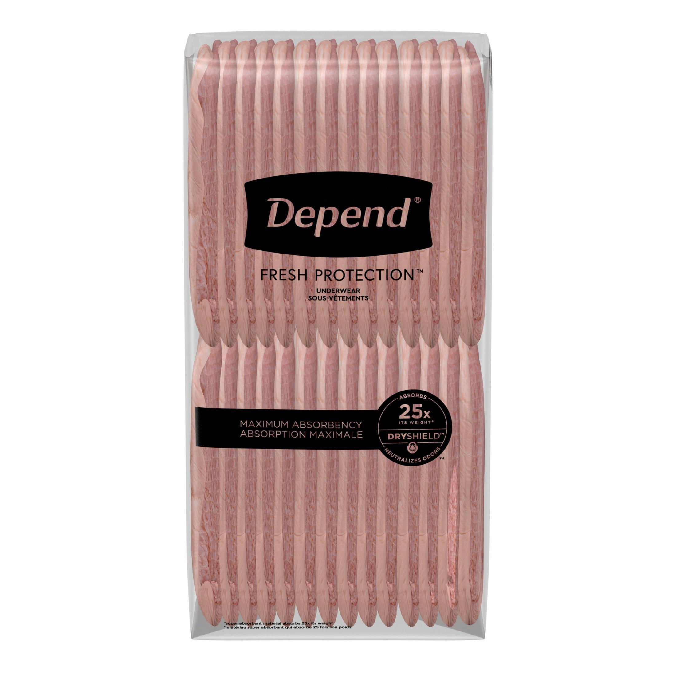 Depend Fresh Protection Incontinence Underwear for Women, Adult Diapers, XXL, 44 Count