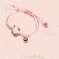 thumbnail image 1 of 2 Pcs Feng Shui Céramique Porte-Bonheur Chat Bonne Chance Couple Bracelet Perlé Cordon de Dentition Réglable avec Clochette Richesse Santé Fortune Symbole d'Argent Riche pour Femmes Filles Bijoux d'Amitié, Rose, 1 of 4
