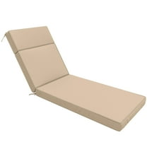 Snubbull Outdoor Chaise Lounge Cushions, with High-Density Foam, Ties Waterproof & Fade Resistant for Lawn and Pool Lounge Chairs, 80x26x4 inch, Sand