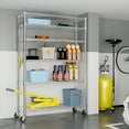 thumbnail image 3 of 6-Tier Heavy Duty Steel Wire Shelving Unit with Wheels and Adjustable Feet, Used as Pantry Shelf, Garage or Bakers Rack Kitchen Shelving, 3 of 12