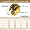 thumbnail image 6 of Bestyle Stainless Steel Feather Rings Stackable Promise Ring Wedding Band for Women Men (Gold Plated, Size 12), 6 of 8