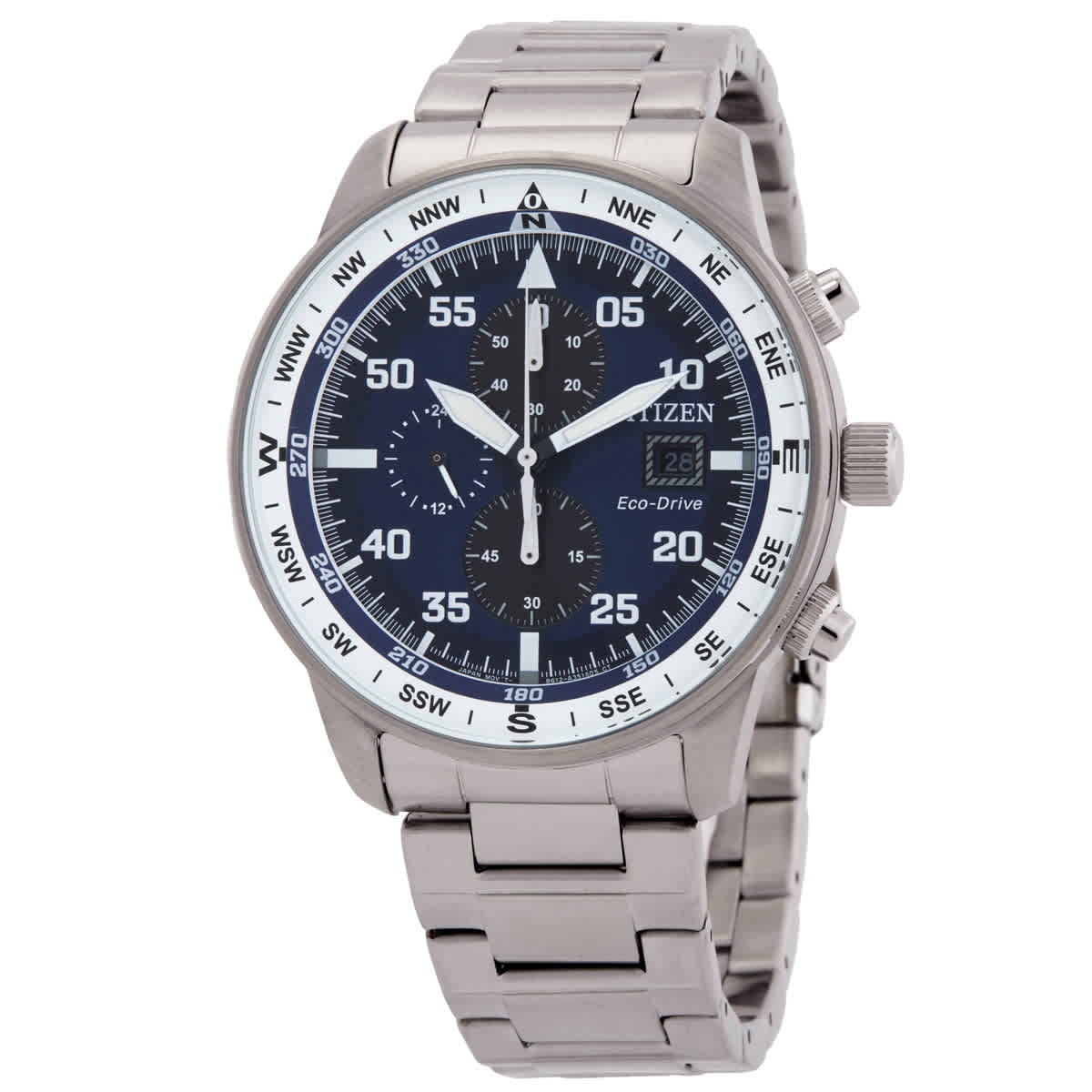 Citizen Men's Eco-Drive Avion Chronograph Stainless Steel Watch