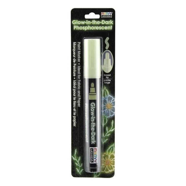 MARVY UCHIDA® GLOW DANS LE DARK DECOFABRIC & PAPER PAINT MARKER MEDIUM TIP