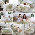 thumbnail image 5 of 3 Piece Vintage Palm Trees Duvet Cover Set Twin Size,Microfiber Comforter/Quilt Cover with Corner Ties and 2 Pillowcases,Summer Tropical Botanical Beige Burlap All Season Bedding with Zipper Closure, 5 of 8