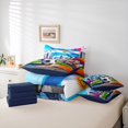 thumbnail image 6 of Erosebridal Watercolor Splashing Ink 7-Piece Bedding Comforter Set,Football Games Soccer Ball Sport Kids King Bedding Sets,Reversible Navy, 6 of 7