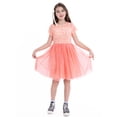 thumbnail image 6 of Moana Girls All Over Print Tulle Dress with Short-Sleeves, Sizes 4-12, 6 of 10