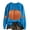 Blue, variant on Halloween Sweatshirts for Women Long Sleeve Crew Neck Pumpkin Print Tops Fall Casual Womens Sweatshirt