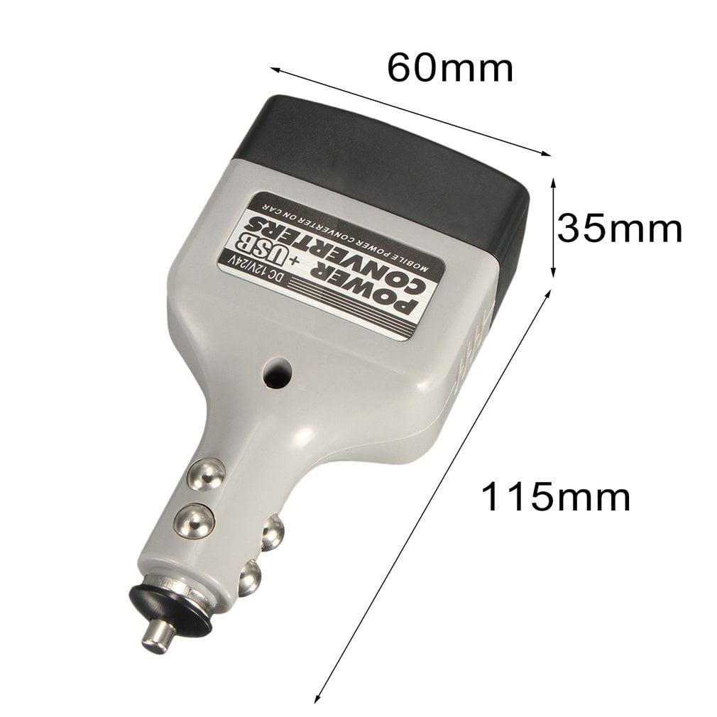 1x DC 12/24V AC 220V Mobile Car USB Outlet Power Converter Inverter Adapter abb 