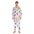 thumbnail image 3 of FORMRS Onesies Pajama for Adults Unisex Hoodie Winter Jumpsuit One Piece Sleepwear, Sizes S-2XL, Purple Abstract Shapes, 3 of 7