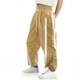 thumbnail image 2 of Sewkxo Woman Track Trouser Casual Drawstrings Elastic Waisted Quick Dry Trouser Big and Tall Baggy Contrast Color Stripe Track Pant with Pockets,Yellow 2XL, 2 of 7