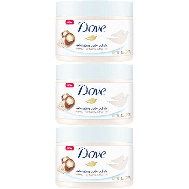Dove Exfoliating Body Polish Crushed Macadamia & Rice Milk, 10.5 Ounce