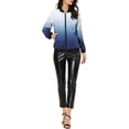 thumbnail image 2 of MODA NOVA Juniors Standing Collar Long Sleeve Full Zip up Short Bomber Jacket, 2 of 6