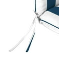 thumbnail image 5 of Jordan Manufacturing 45.5" x 23" Awning Navy Stripe Rectangular Outdoor Chair Cushion with Ties, 5 of 10