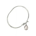 thumbnail image 2 of 5 3/4 inch Oval Eye Hook Bangle Bracelet w/ St. Margaret Mary Alacoque in Sterling Silver, 2 of 3