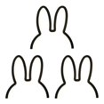 thumbnail image 2 of relayinert Rabbit Nightlight LED Lamp USB for Children s Room Cute and Decorative Black 29x30cm 3Set, 2 of 6