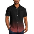 thumbnail image 2 of S-5X Plus Size Mens Shirts Short Sleeve with Pocket Big and Tall Button-Down Tshirts Shirt Gradient Printed Collar Hawaiian Beach Tees Tops, 2 of 6