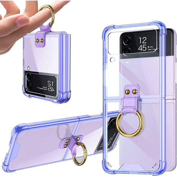 Lisade Clear Case For Samsung Galaxy Z Flip 3 Flip 4 Cover With Ring Kickstand Holder Transparent Silicone Soft Case With Stand Purple Walmart Com Lisade Clear Case For Samsung Galaxy Z Flip 3 Flip 4 Cover With Ring Kickstand Holder Transparent Silicone Soft Case With Stand Purple Walmart Com