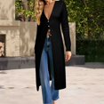 thumbnail image 2 of JUUNthy Long Cardigan for Women, Long Sleeve Slim Fit Deep V Neck Button Front Soft Knit Sweater Outerwear Purple M, 2 of 12