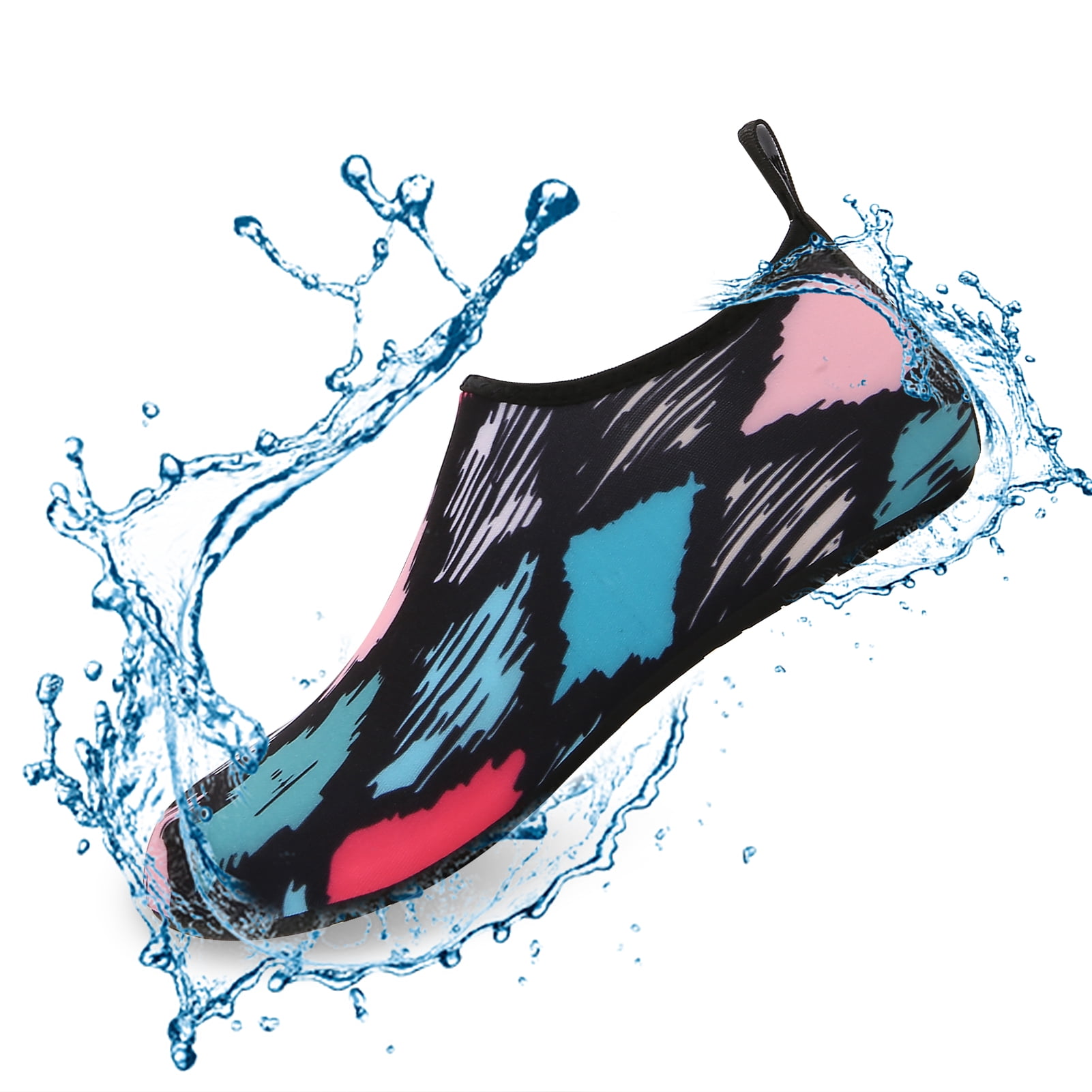 Men and Women a Slip On Barefoot Quick-Dry Beach Aqua Yoga Water Shoes (Diamond/Multicolor, 11.5-12.5 Men)