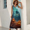 thumbnail image 2 of Halloween Scary Night Full Moon King Size Sleeveless Dress Dresses Summer Women Dresses Clothing Woman Dresses Dress, 2 of 7