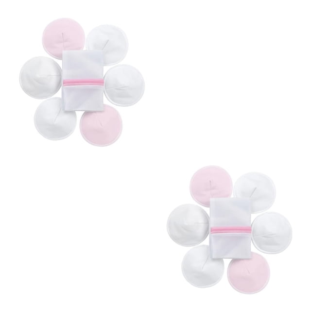 Minnieouse Almohadillas para el pecho de bambú orgánico de 6 piezas, pegatinas transpirables respetuosas con la piel, cojín para pezón de lactancia de 4Blanco/2 Rosa cereza 2piezas Minnieouse CBP495862
