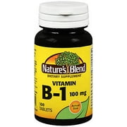 Nature's Blend Vitamin B-1 Tablets, 100 mg, 100 Count