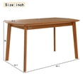thumbnail image 3 of Mid-century Modern Dining Table Set for 4, Solid Wood Dining Table and Solid Wood Chairs, 5 Piece Farmhouse Dining Table and 4 Upholstered Chairs for Home, Kitchen, Apartment, Space Saving, 3 of 13