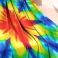 thumbnail image 3 of Rainbow Tie Dye Mandala Pattern Blanket,Comfortable Soft Lamb Wool Throw Blanket,All Season,Warm Lightweight Blankets for Sofa Bed Couch Living Room Chair,30"x40", 3 of 4