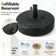 thumbnail image 6 of Costway 20'' Patio Fillable Round Umbrella Base Stand Holder Fit Pole 1.5''/1.9'' Outdoor, 6 of 9