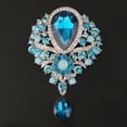 thumbnail image 2 of Gran Vintage cristal colgante gota boda nupcial joyería broche Pin pta oro Hugo  Crystal broche, 2 of 5