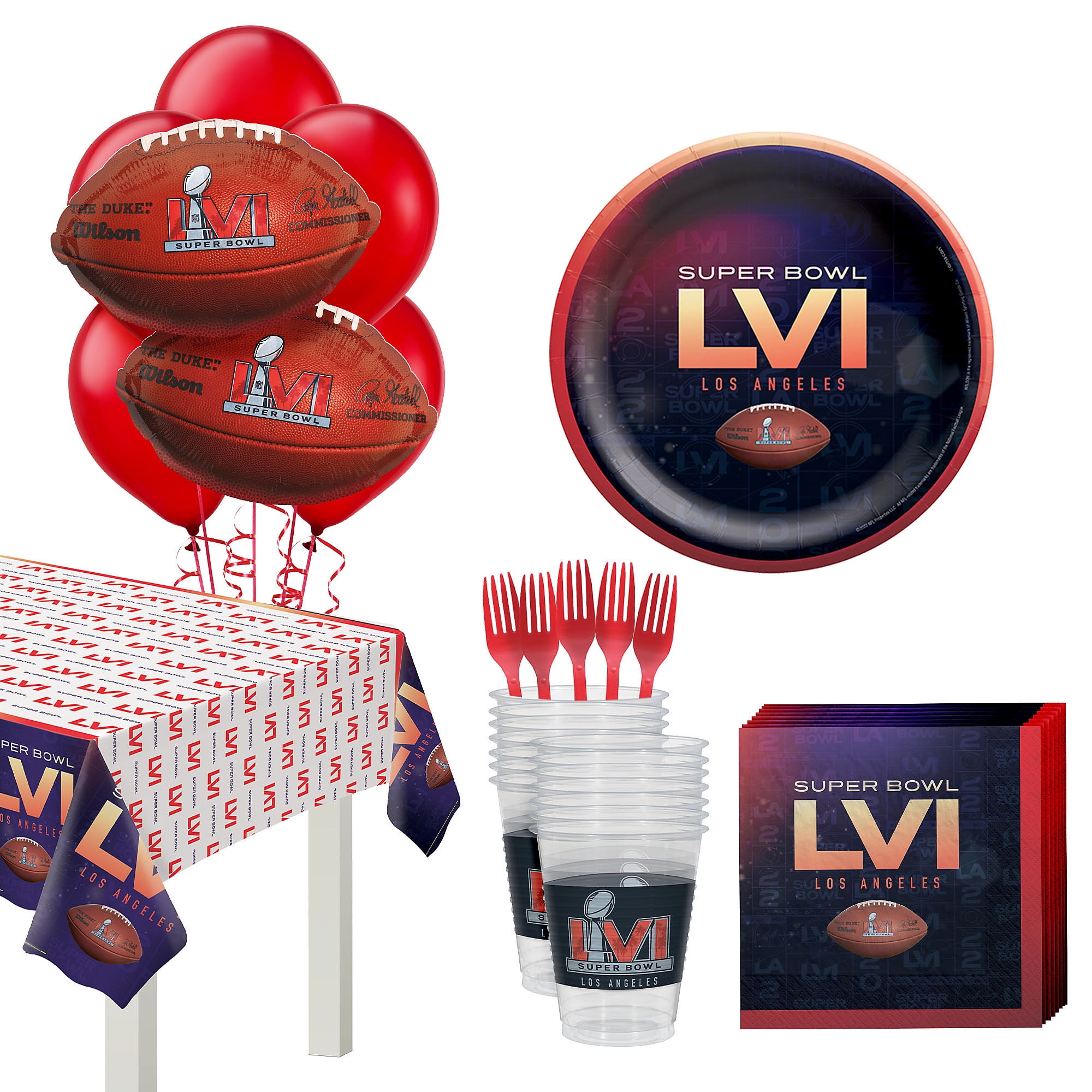 Party City Super Bowl Small Tableware Kit for 10 Guests, Party Supplies